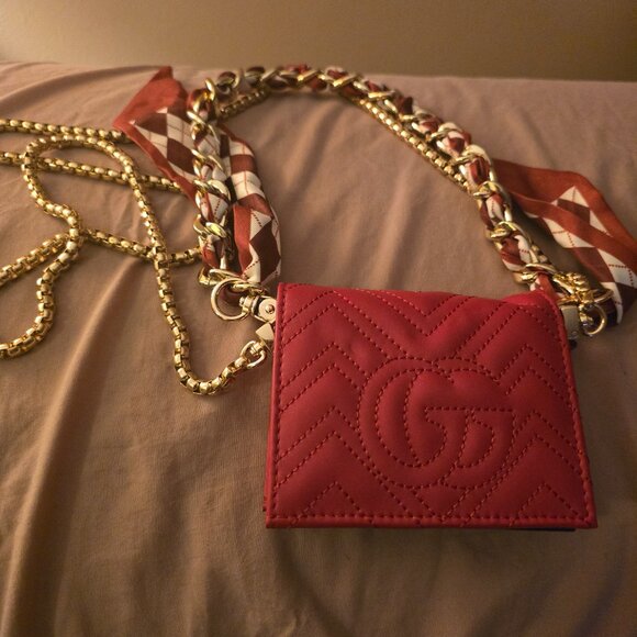 Gucci Red Marmont Mini Wallet NWOT Full Inclusion - Picture 2 of 10
